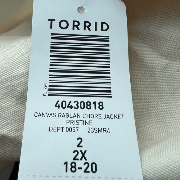 Torrid Canvas Raglan Chore Minimalist Lightweight Jacket - Picture 5 of 8